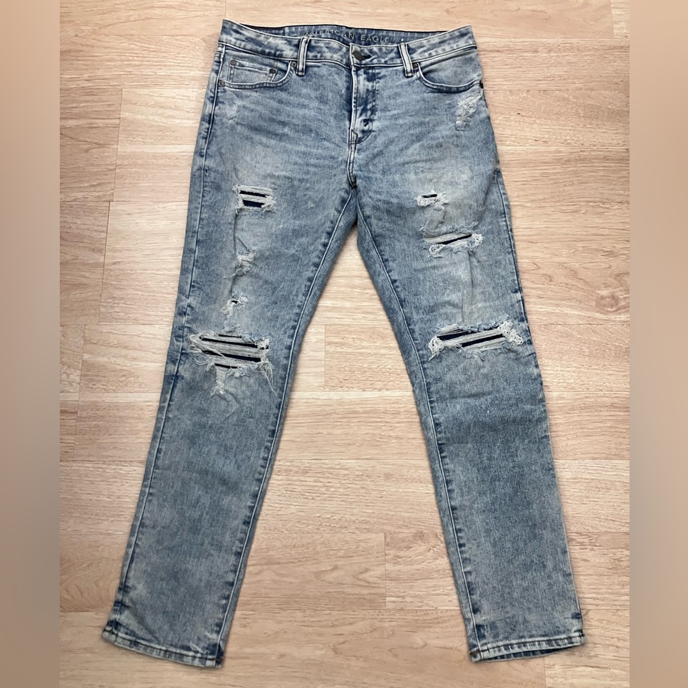 American Eagle Athletic Skinny Distressed Jeans
